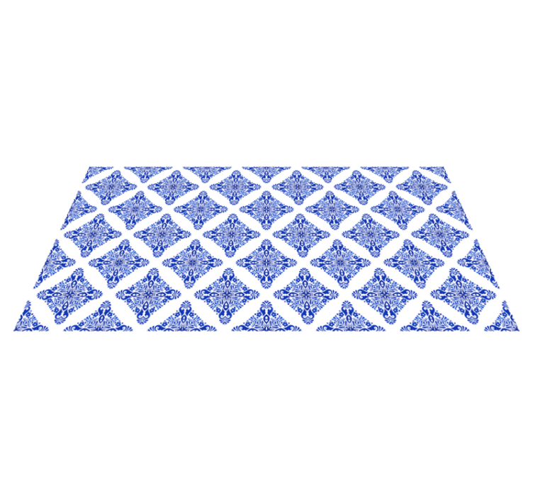Patterned Blue tile vinyl rug - TenStickers