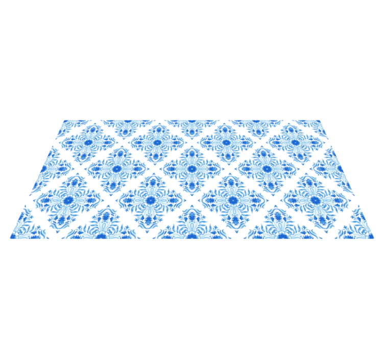 Fontaine blue tile effect vinyl rug - TenStickers