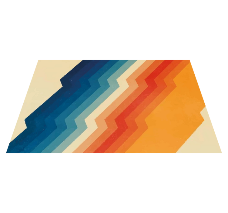 70s lightning pattern stripes carpet - TenStickers