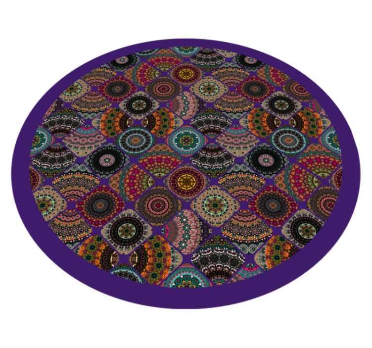 Colorful Circular Patterns mandala vinyl rug - TenStickers