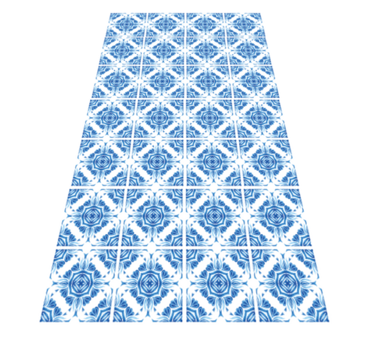 Classic Blue Pattern stone effect vinyl rug - TenStickers