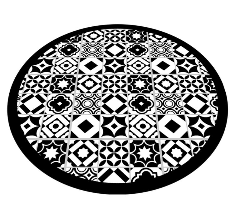 Mosaic vinyl rug monochrome pattern - TenStickers