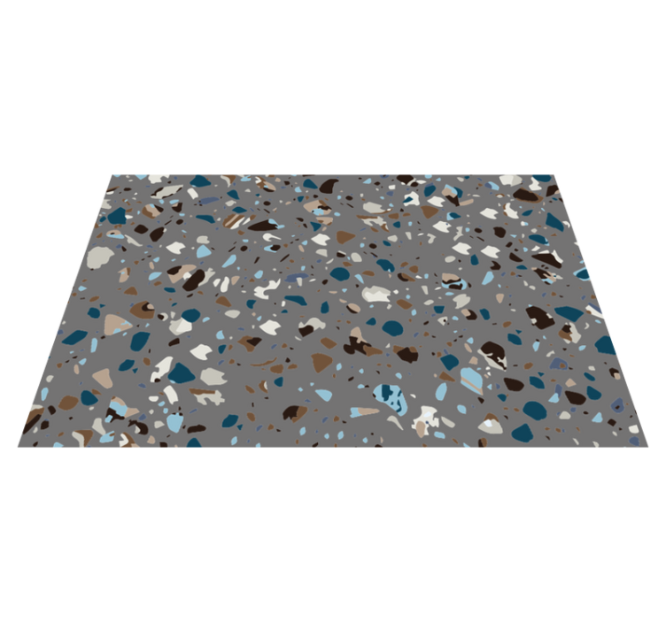 Terrazzo pebble blended marble vinyl rug - TenStickers