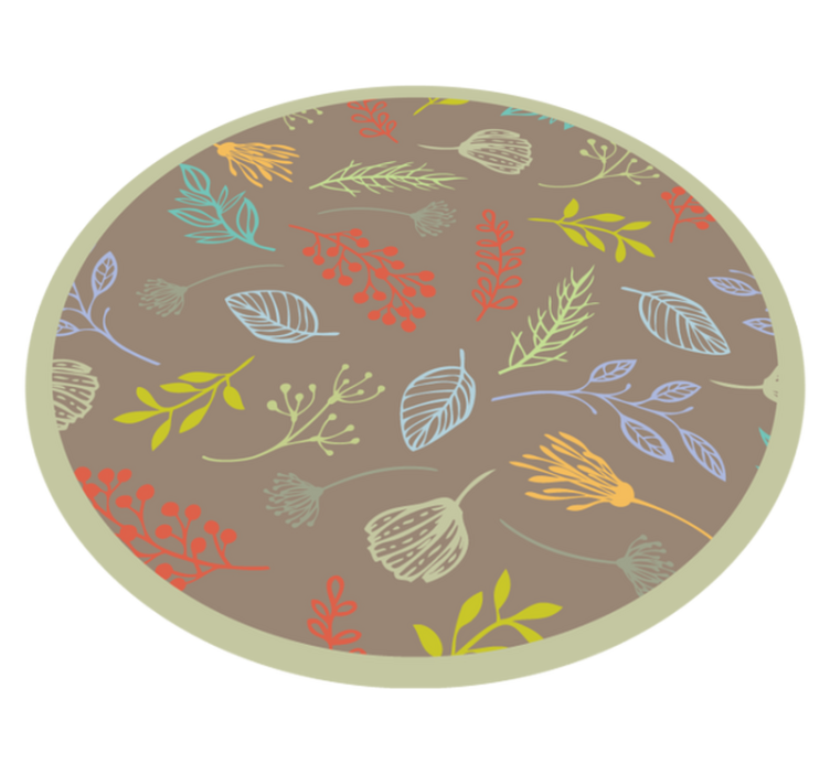 Botanical Leaf Print floral vinyl rug - TenStickers