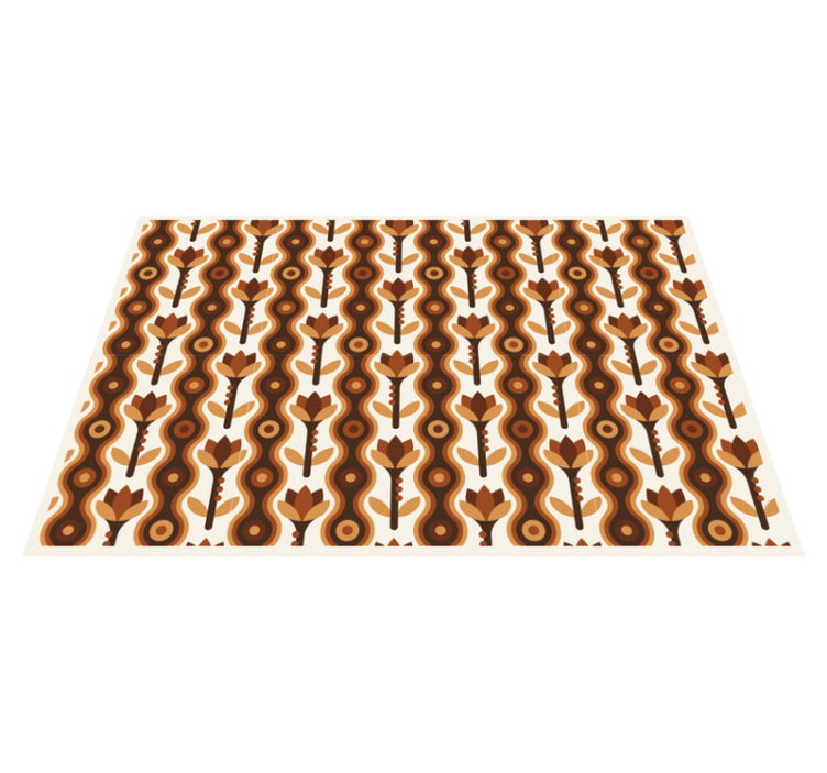 Chic botanical ripples floral vinyl rug - TenStickers