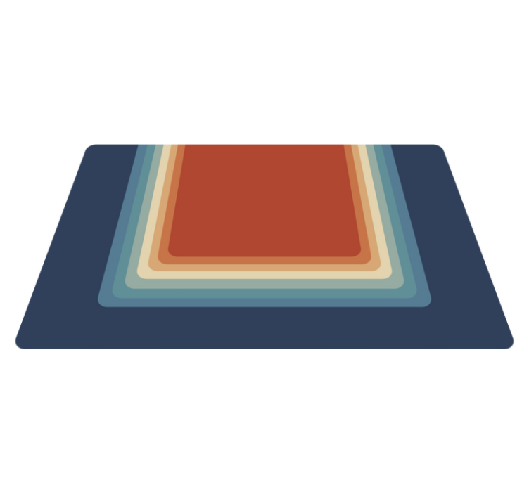 Vibrant Layered Stripes modern vinyl rug - TenStickers