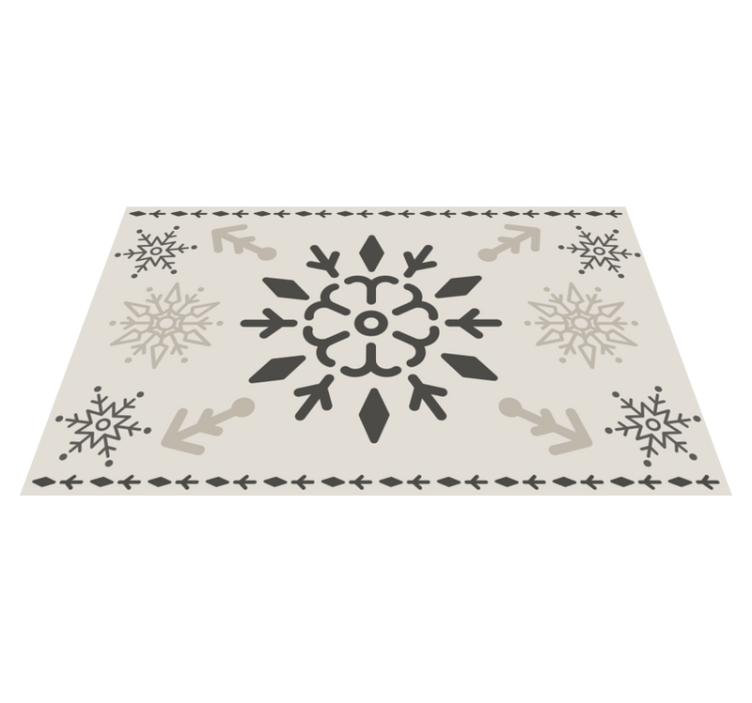 Geometric snowflake pattern Christmas vinyl rug - TenStickers