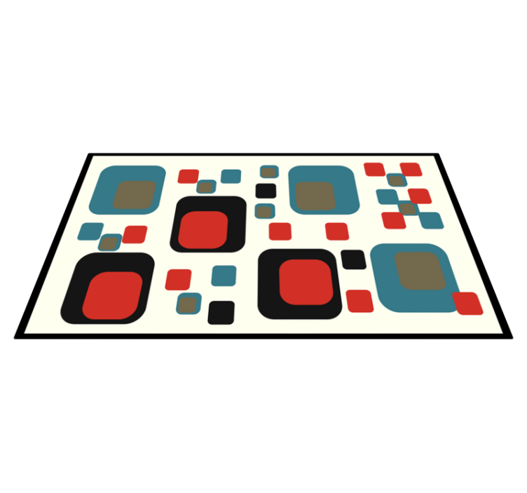 Colorful Abstract Squares geometric vinyl rug - TenStickers