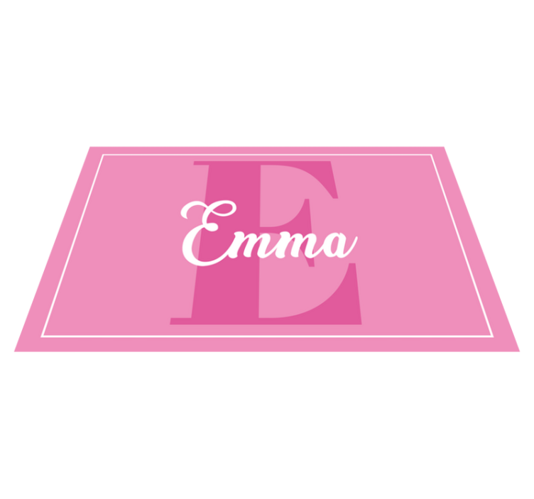 Pink design with initial kids vinyl rug - TenStickers