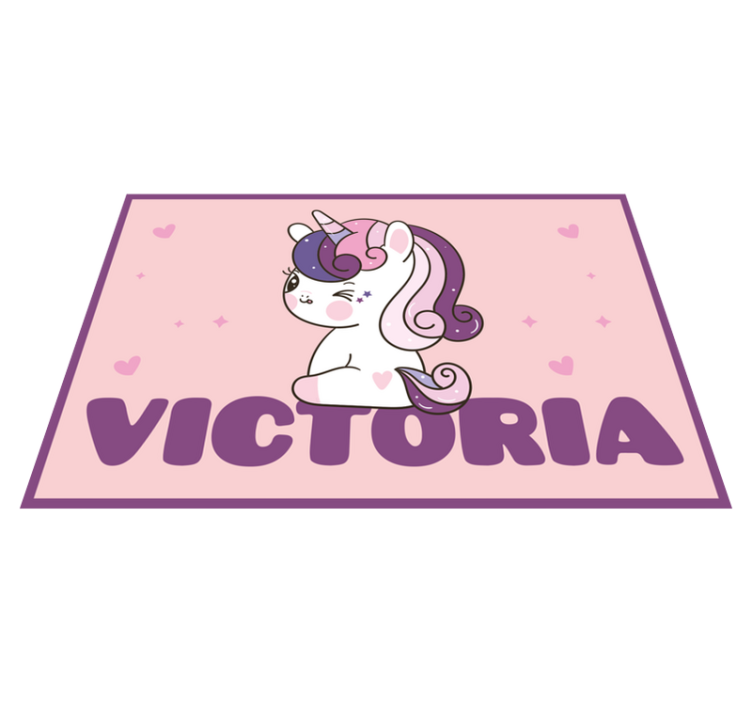 Custom vinyl rug cute unicorn design - TenStickers