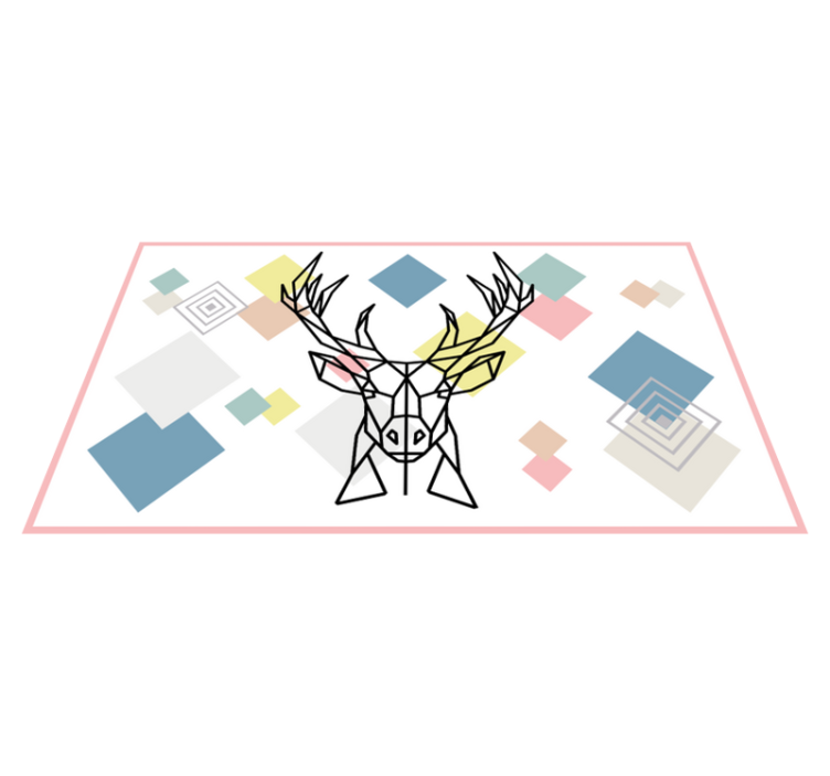 Origami stag art geometric vinyl rug - TenStickers