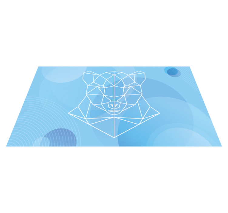 Geometric bear outline animal vinyl rug - TenStickers