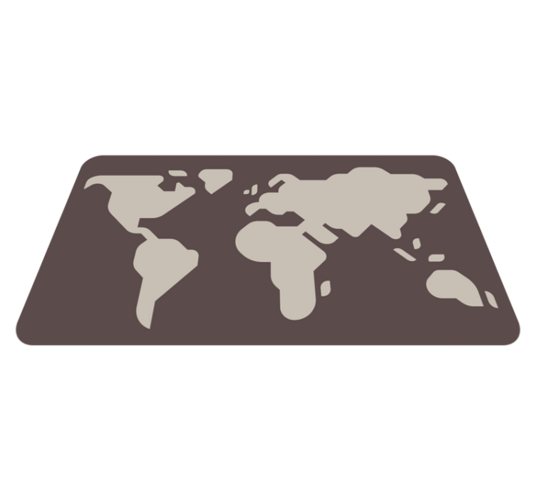 Beige and grey motif world map vinyl rug - TenStickers