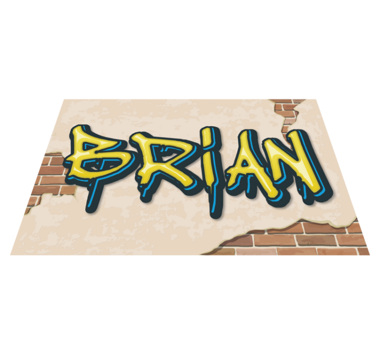 Graffiti style name teen vinyl rug - TenStickers