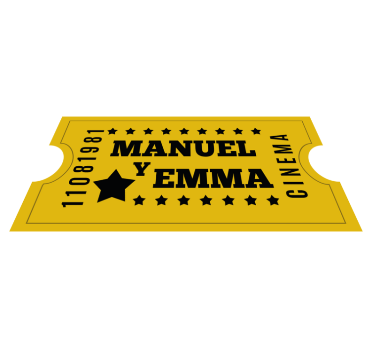 Cinema ticket for couple custom vinyl rug - TenStickers