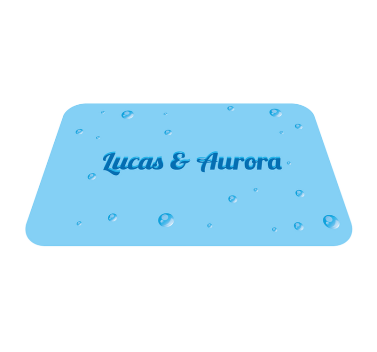 Bubbly couple names custom vinyl rug - TenStickers