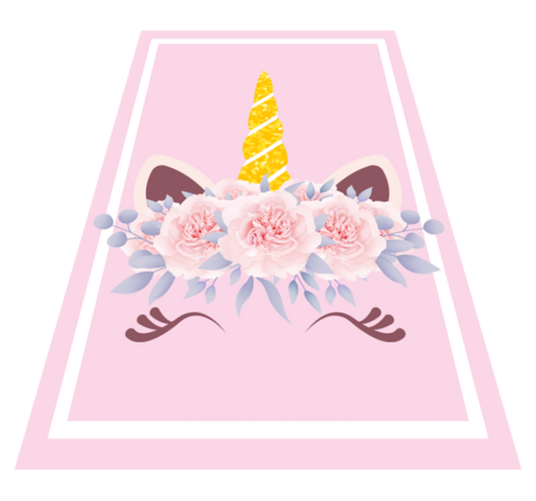 Unicorn Floral Magic kids vinyl rug - TenStickers