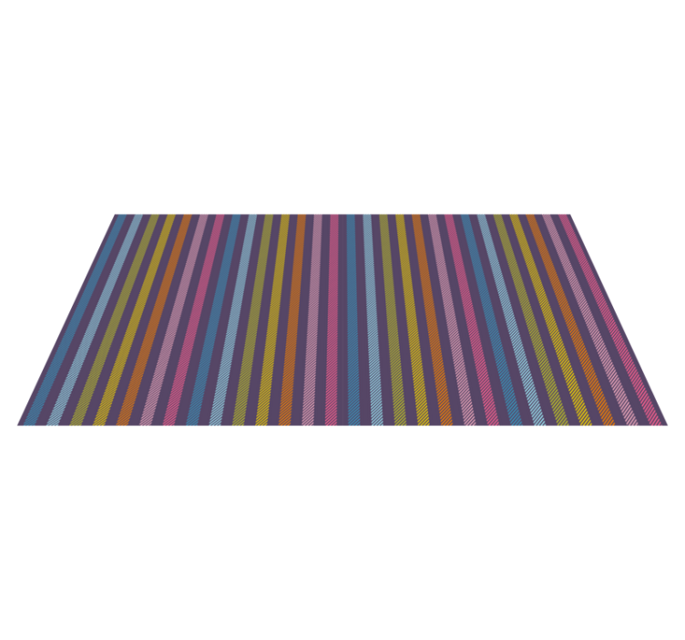 Thin multi-colored lines striped vinyl rug - TenStickers