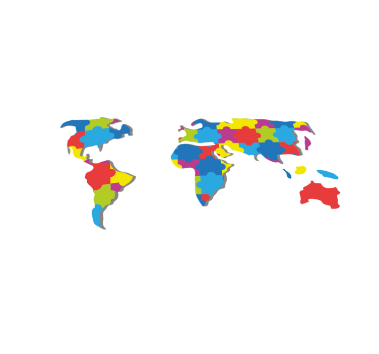 Colorful worldwide design world map vinyl rug - TenStickers