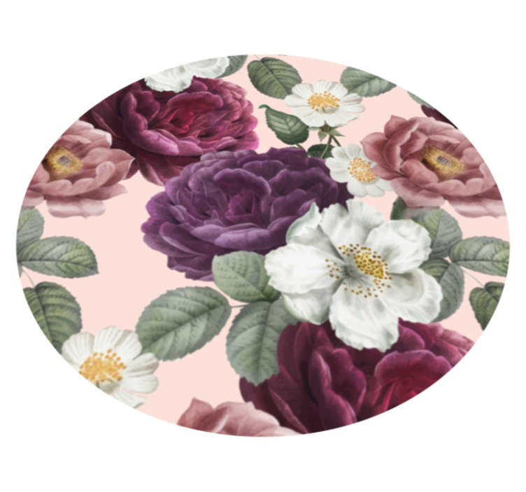 Floral vinyl rug elegant blossom design - TenStickers