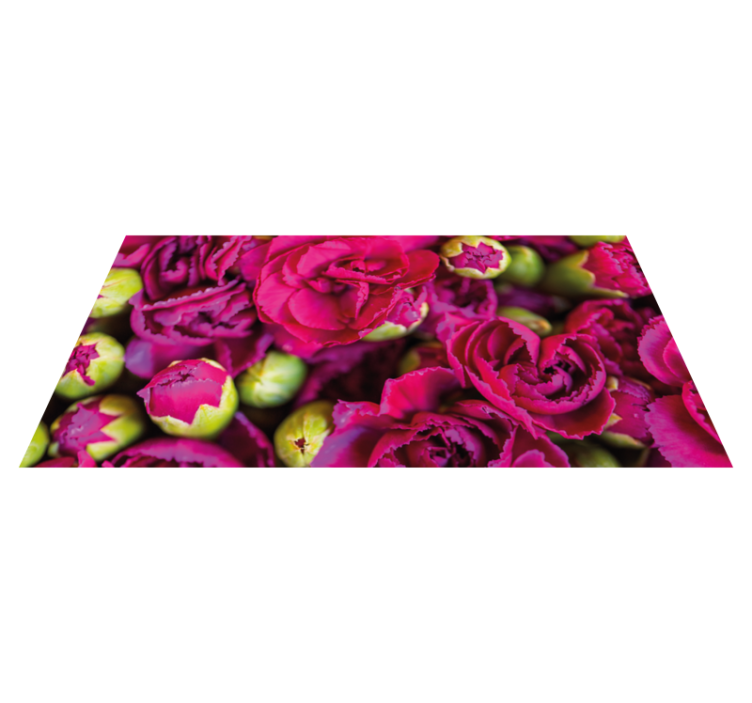 Lively Flower Blossoms floral vinyl rug - TenStickers