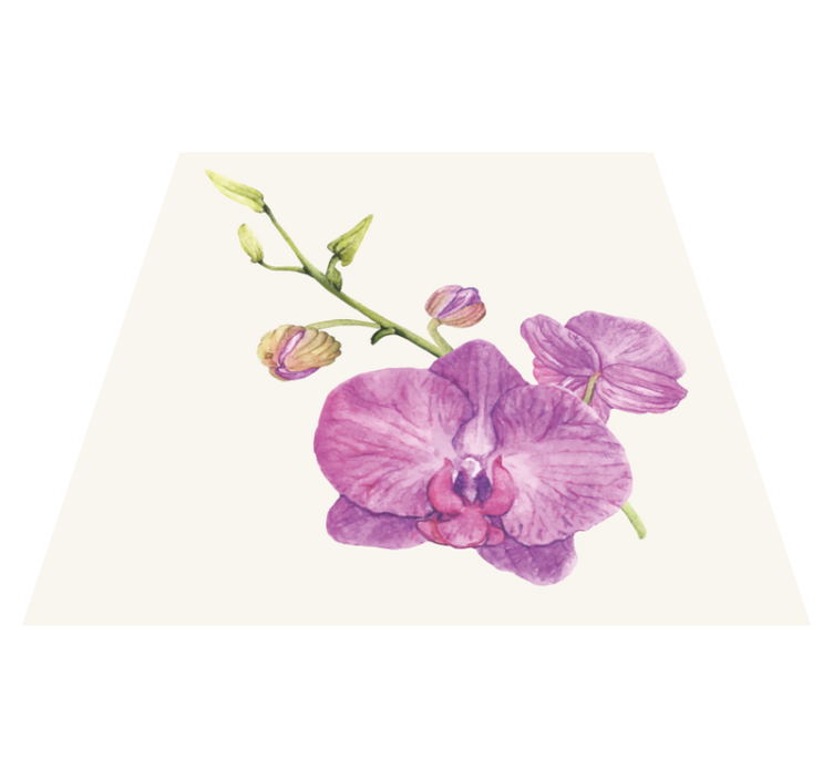 Purple Orchid Blooms floral vinyl rug - TenStickers