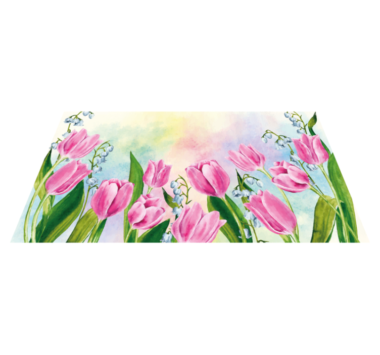 Floral vinyl rug tulip floral arrangement - TenStickers