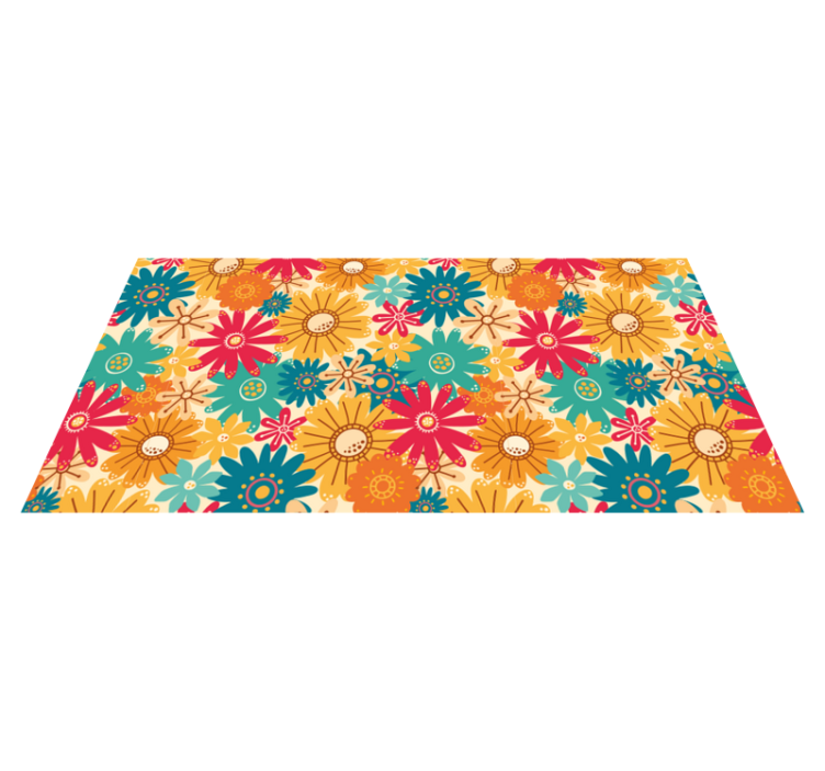 Floral vinyl rug with vibrant floral design - TenStickers
