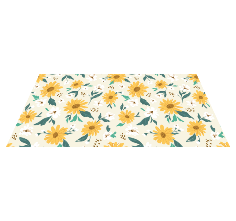 Joyful Botanical Arrangement floral vinyl rug - TenStickers