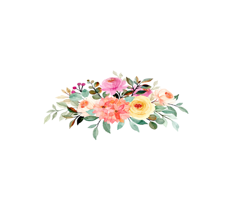 Drawn flowers with paint floral rug - TenStickers