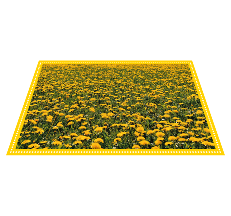 Dandelion yellow field floral rug - TenStickers