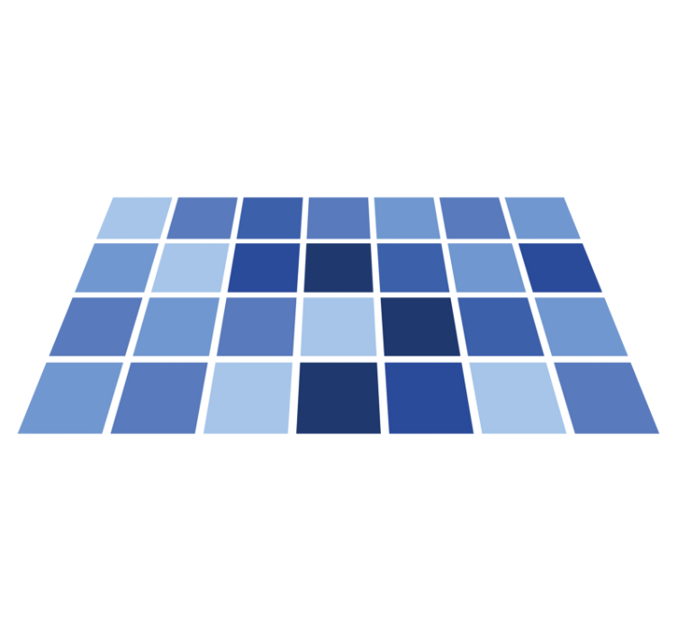 Blue grid pattern bathroom vinyl rug - TenStickers
