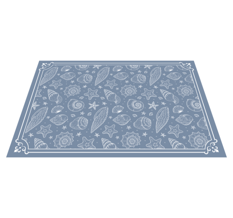 Ocean inspired shells bathroom vinyl rug - TenStickers