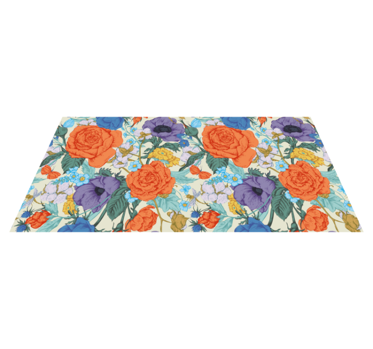 Lively Blossom Arrangement floral vinyl rug - TenStickers
