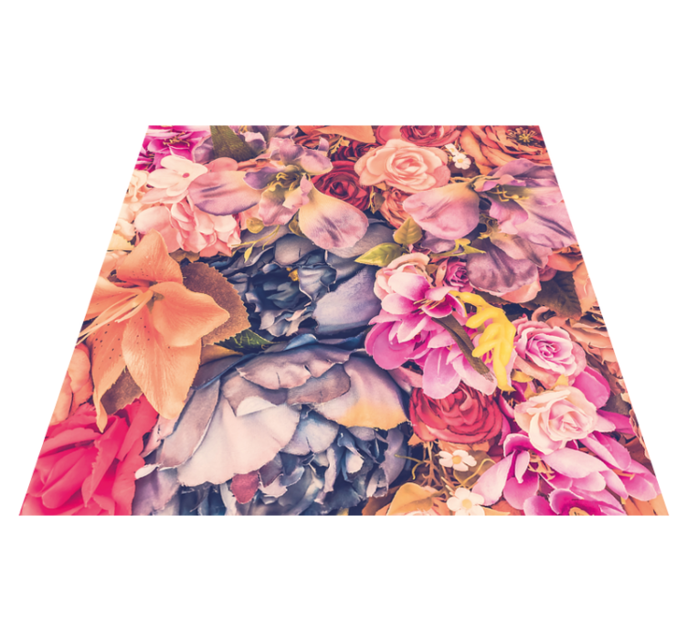 Bright Botanical Component floral vinyl rug - TenStickers