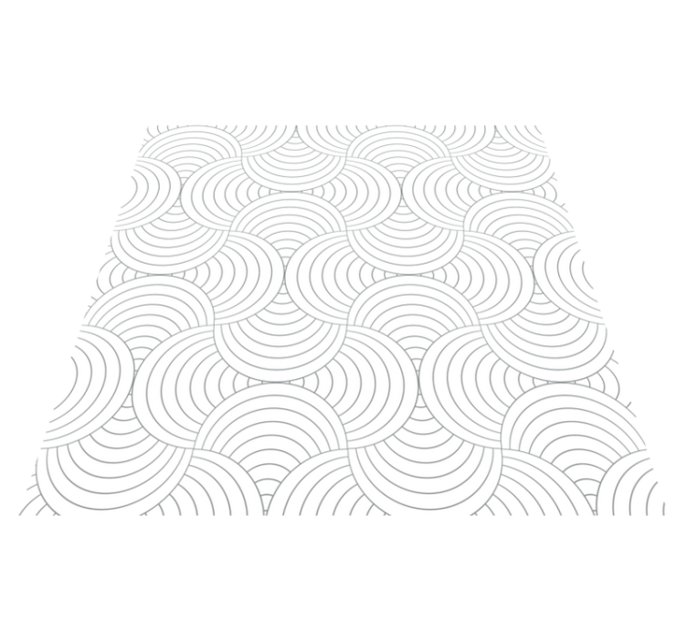 Curved line pattern minimal vinyl rug - TenStickers