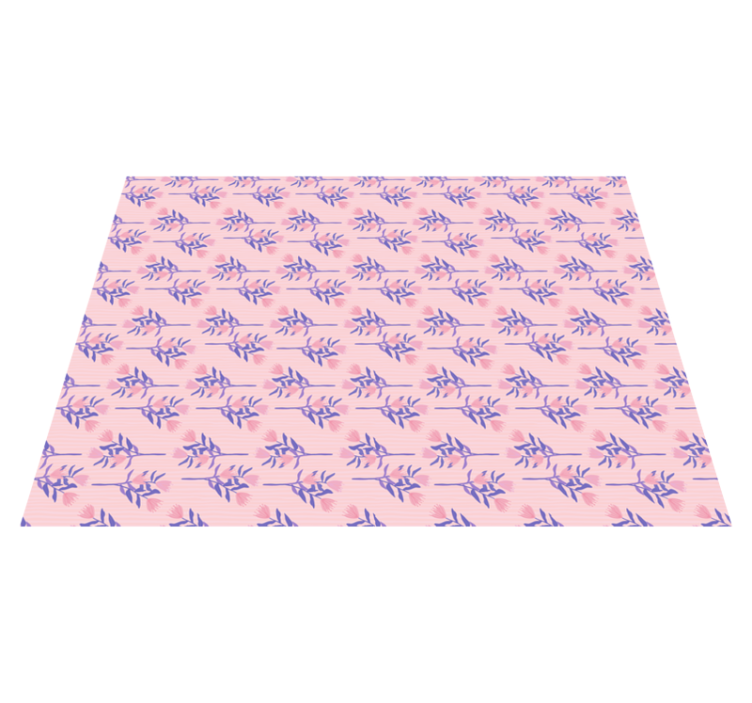 Floral leaf pattern floral vinyl rug - TenStickers