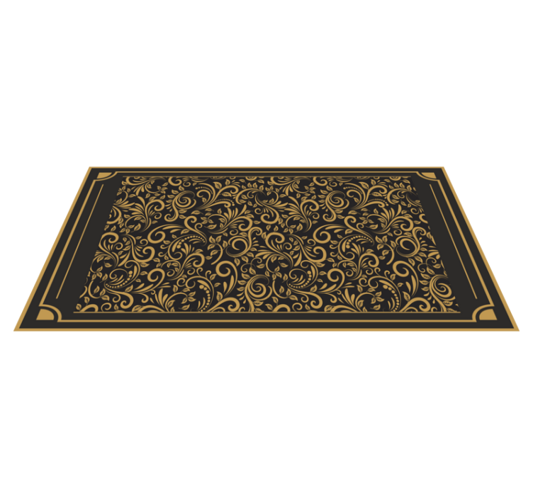 Golden elegant foliage hall vinyl rug - TenStickers