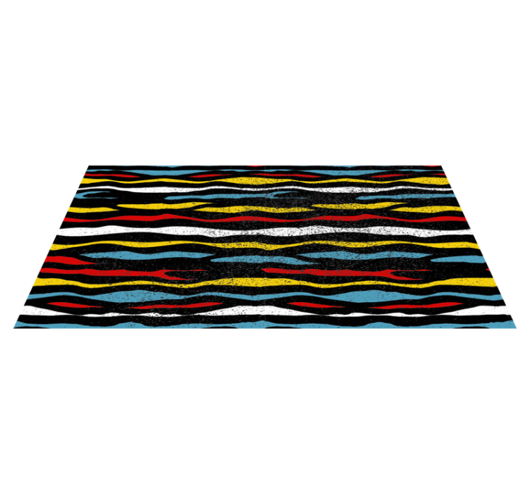 Colorful wavy design striped vinyl rug - TenStickers