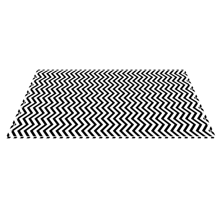 Chevron black and white geometric vinyl rug - TenStickers