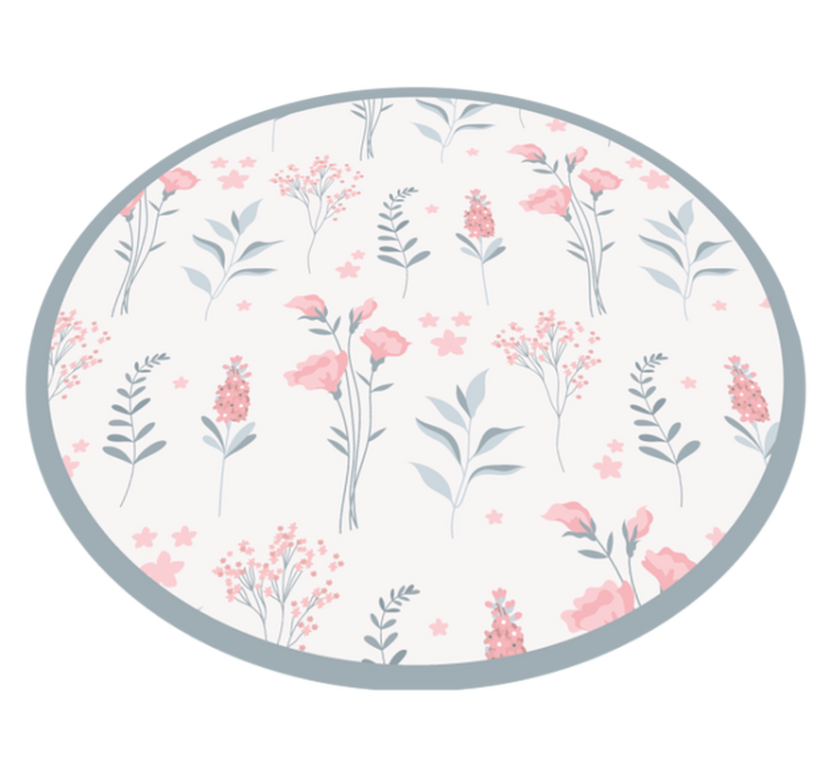 Blossoming elegant pattern floral vinyl rug - TenStickers