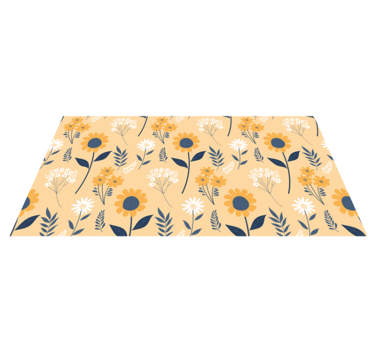 Floral vinyl rug joyful botanical arrangement - TenStickers