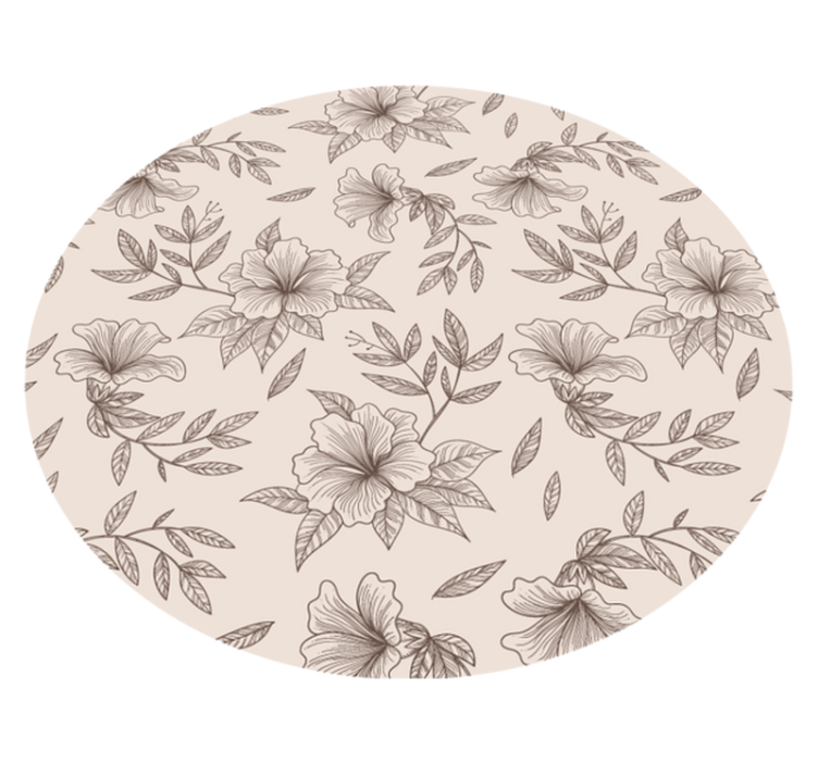 Botanical Outline Concept floral vinyl rug - TenStickers