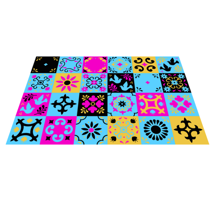 Colorful pattern mosaic mosaic vinyl rug - TenStickers