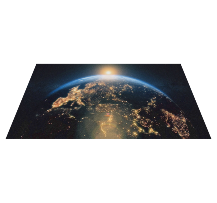 Darkened earth in space living room rug - TenStickers