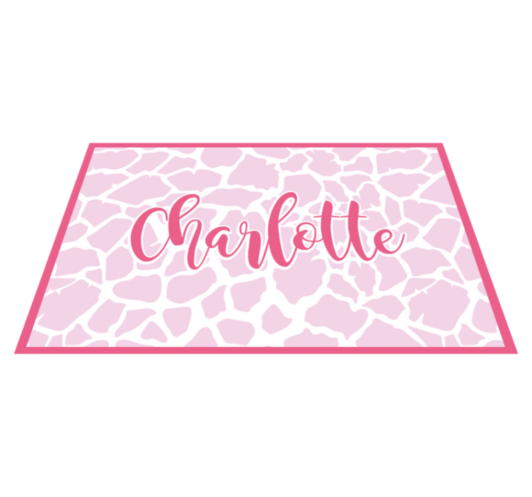 Pink cow deisgn custom vinyl rug - TenStickers