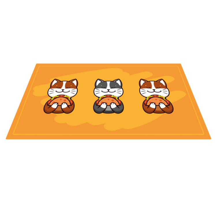 Happy Cat Trio kids vinyl rug - TenStickers