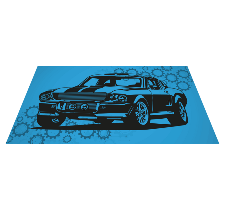 Timeless Automobile Depiction kids vinyl rug - TenStickers