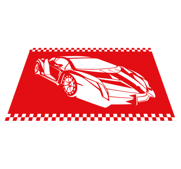 Race car theme teen vinyl rug - TenStickers