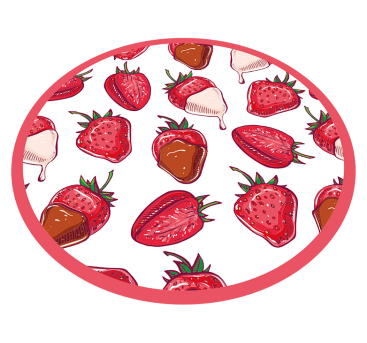 Sweet Strawberry Delight circular vinyl rug - TenStickers